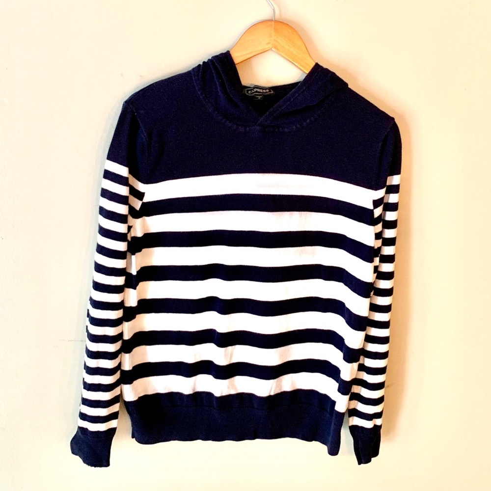 Express Striped hooded sweater
